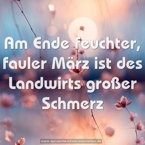 Am Ende feuchter, fauler März
ist des Landwirts großer Schmerz
