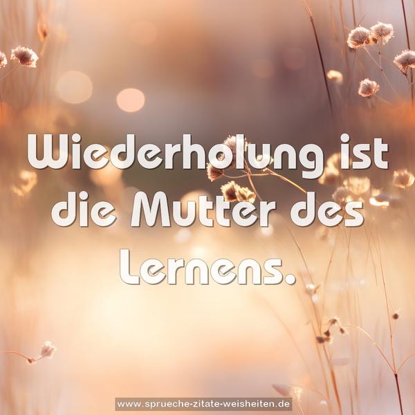 Wiederholung ist die Mutter des Lernens.