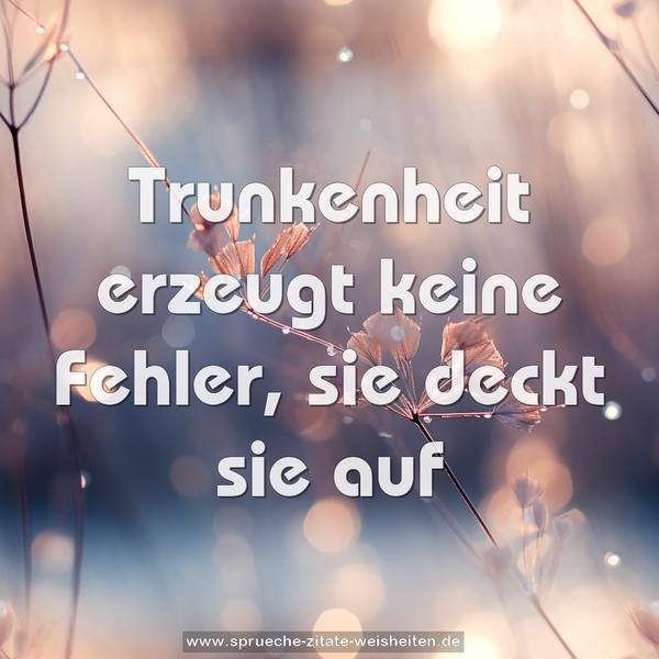 Trunkenheit erzeugt keine Fehler, sie deckt sie auf