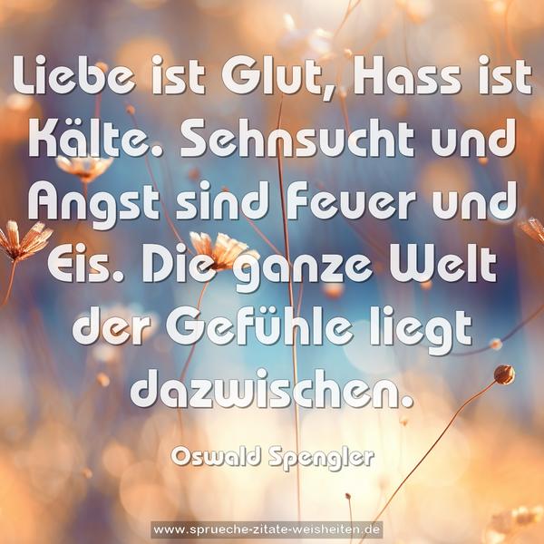 Liebe ist Glut, Hass ist Kälte.
Sehnsucht und Angst sind Feuer und Eis.
Die ganze Welt der Gefühle liegt dazwischen.