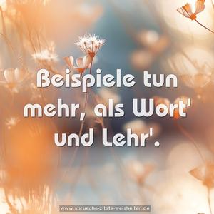 Beispiele tun mehr,
als Wort' und Lehr'.