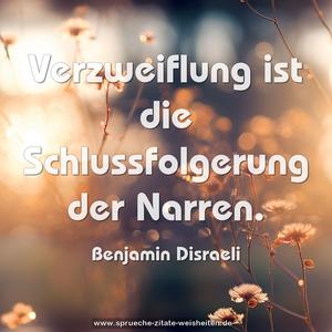 Verzweiflung ist die Schlussfolgerung der Narren.