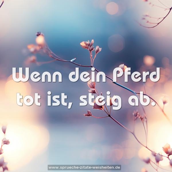 Wenn dein Pferd tot ist, steig ab.