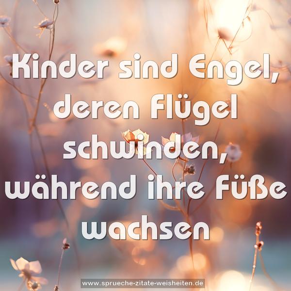 Kinder sind Engel,
deren Flügel schwinden,
während ihre Füße wachsen