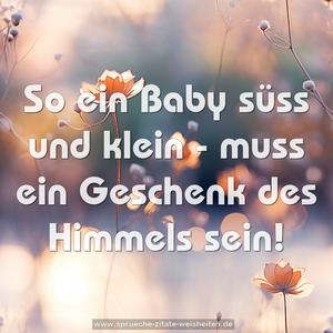 So ein Baby süss und klein -
muss ein Geschenk des Himmels sein!