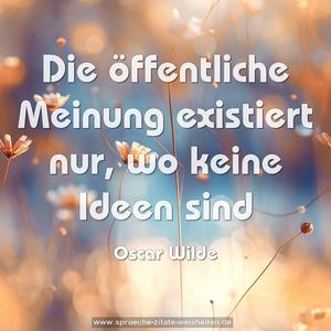 Die öffentliche Meinung existiert nur,
wo keine Ideen sind