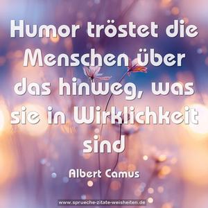 Humor tröstet die Menschen über das hinweg, 
was sie in Wirklichkeit sind