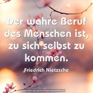  Der wahre Beruf des Menschen ist, zu sich selbst zu kommen.
