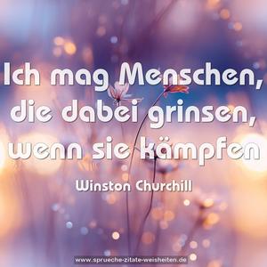 Ich mag Menschen, die dabei grinsen, wenn sie kämpfen