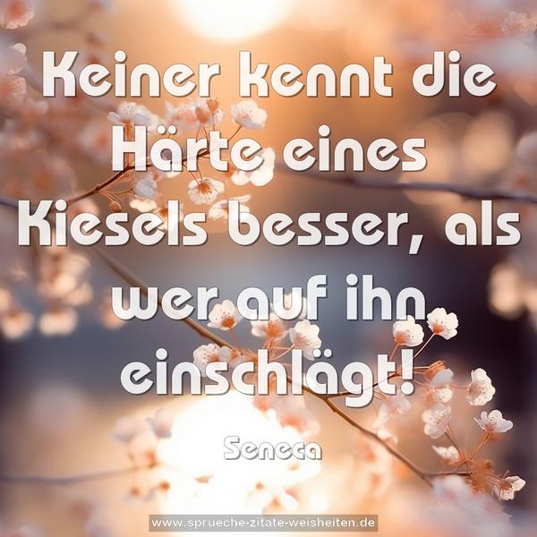 Keiner kennt die Härte eines Kiesels besser,
als wer auf ihn einschlägt!