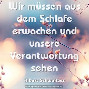 Wir müssen aus dem Schlafe erwachen
und unsere Verantwortung sehen
