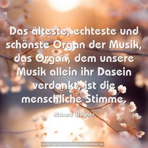 Das älteste, echteste und schönste Organ der Musik,
das Organ, dem unsere Musik allein ihr Dasein verdankt,
ist die menschliche Stimme. 