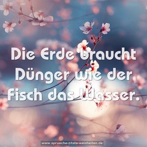 Die Erde braucht Dünger wie der Fisch das Wasser.