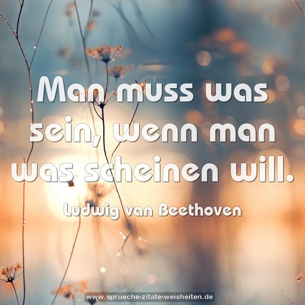 Man muss was sein,
wenn man was scheinen will.