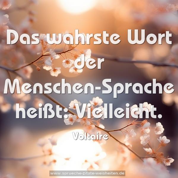 Das wahrste Wort der Menschen-Sprache heißt:
Vielleicht.