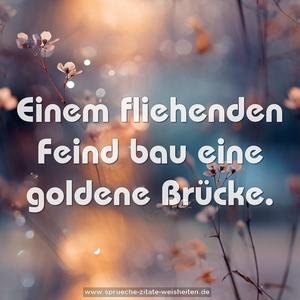 Einem fliehenden Feind bau eine goldene Brücke.