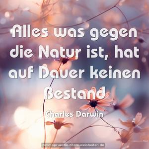 Alles was gegen die Natur ist,
hat auf Dauer keinen Bestand