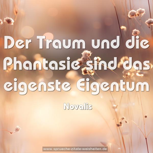 Der Traum und die Phantasie
sind das eigenste Eigentum