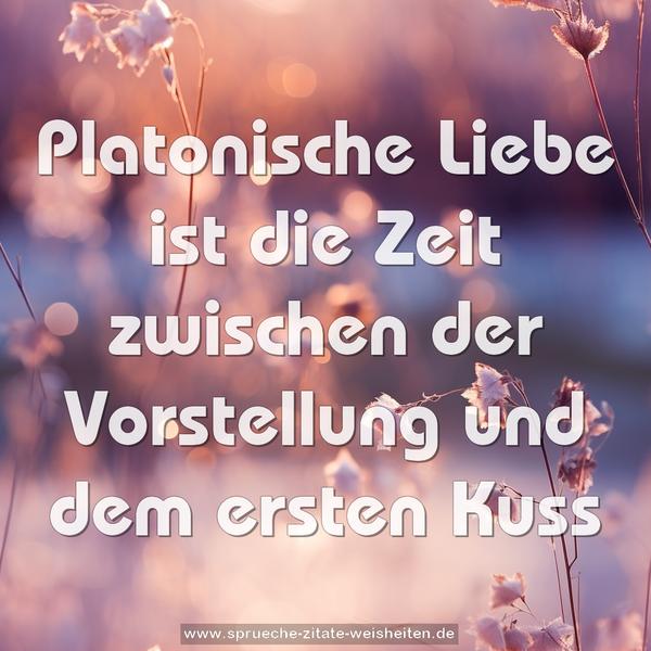 Platonische Liebe ist die Zeit
zwischen der Vorstellung
und dem ersten Kuss