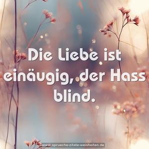 Die Liebe ist einäugig, der Hass blind.