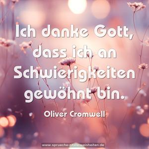 Ich danke Gott, dass ich an Schwierigkeiten gewöhnt bin.