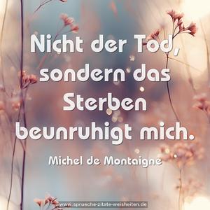 Nicht der Tod,
sondern das Sterben beunruhigt mich.