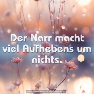 Der Narr macht viel Aufhebens um nichts.