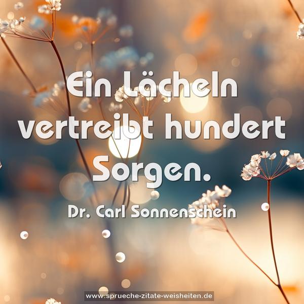 Ein Lächeln vertreibt hundert Sorgen.