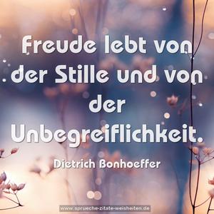 Freude lebt von der Stille
und von der Unbegreiflichkeit.