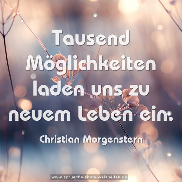 Tausend Möglichkeiten laden uns zu neuem Leben ein.