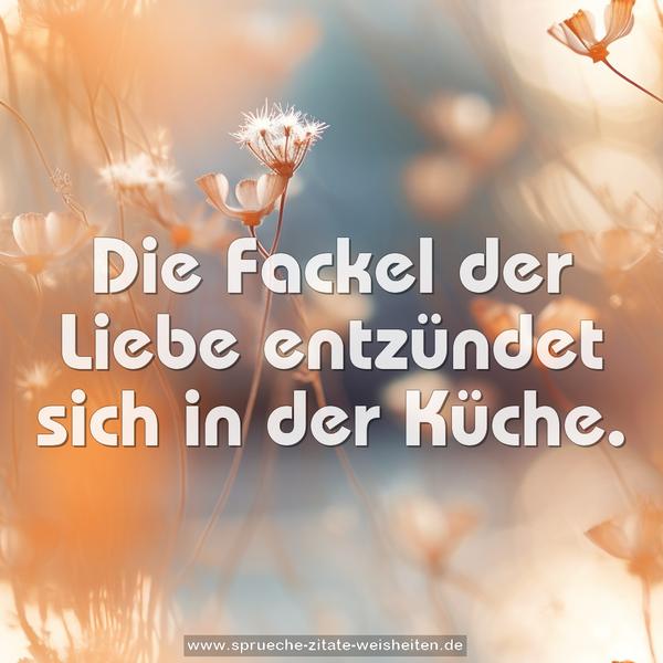 Die Fackel der Liebe entzündet sich in der Küche.