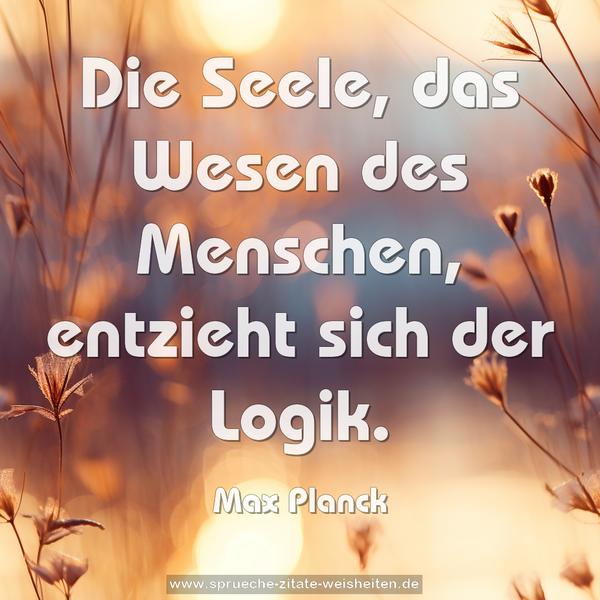 Die Seele, das Wesen des Menschen,
entzieht sich der Logik.