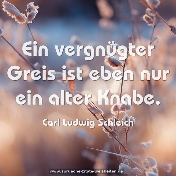 Ein vergnügter Greis ist eben nur ein alter Knabe.