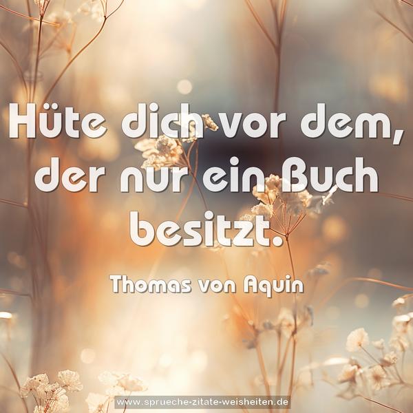 Hüte dich vor dem, der nur ein Buch besitzt. 