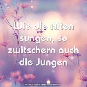 Wie die Alten sungen,
so zwitschern auch die Jungen