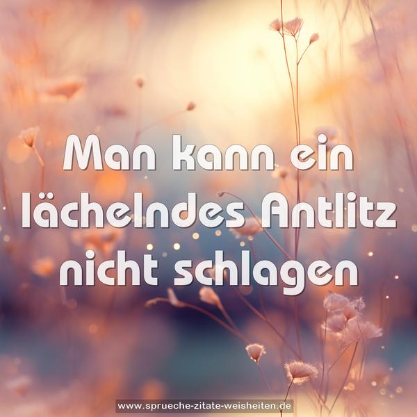 Man kann ein lächelndes Antlitz nicht schlagen
