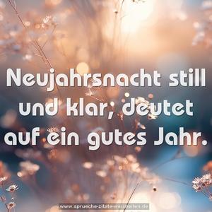 Neujahrsnacht still und klar, deutet auf ein gutes Jahr.
