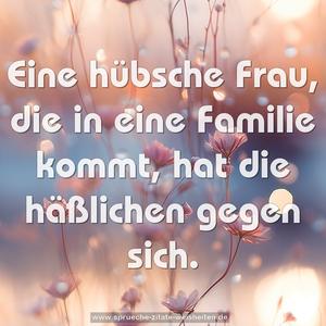 Eine hübsche Frau, die in eine Familie kommt, hat die häßlichen gegen sich.