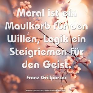 Moral ist ein Maulkorb für den Willen,
Logik ein Steigriemen für den Geist.