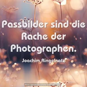 Passbilder sind die Rache der Photographen.