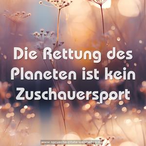 Die Rettung des Planeten
ist kein Zuschauersport