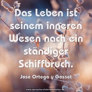Das Leben ist seinem inneren Wesen nach
ein ständiger Schiffbruch.