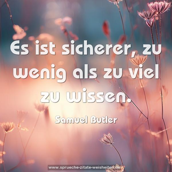 Es ist sicherer, zu wenig als zu viel zu wissen.