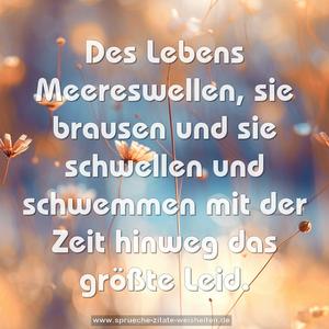 Des Lebens Meereswellen,
sie brausen und sie schwellen
und schwemmen mit der Zeit
hinweg das größte Leid.