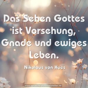 Das Sehen Gottes ist Vorsehung, Gnade und ewiges Leben.