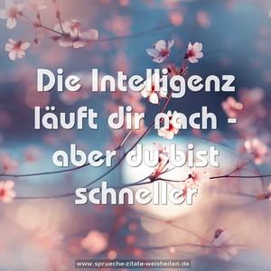 Die Intelligenz läuft dir nach -
aber du bist schneller