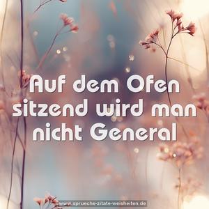 Auf dem Ofen sitzend wird man nicht General