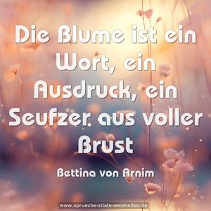 Die Blume ist ein Wort,
ein Ausdruck,
ein Seufzer aus voller Brust