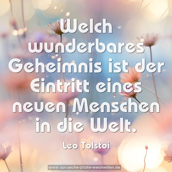 Welch wunderbares Geheimnis
ist der Eintritt eines neuen Menschen in die Welt.