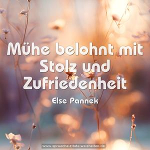 Mühe belohnt mit Stolz und Zufriedenheit